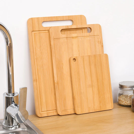 Premium Bamboo Cutting Board Set – Thick, Durable & Eco-Friendly Chopping Boards for Meat, Vegetables & Fruit