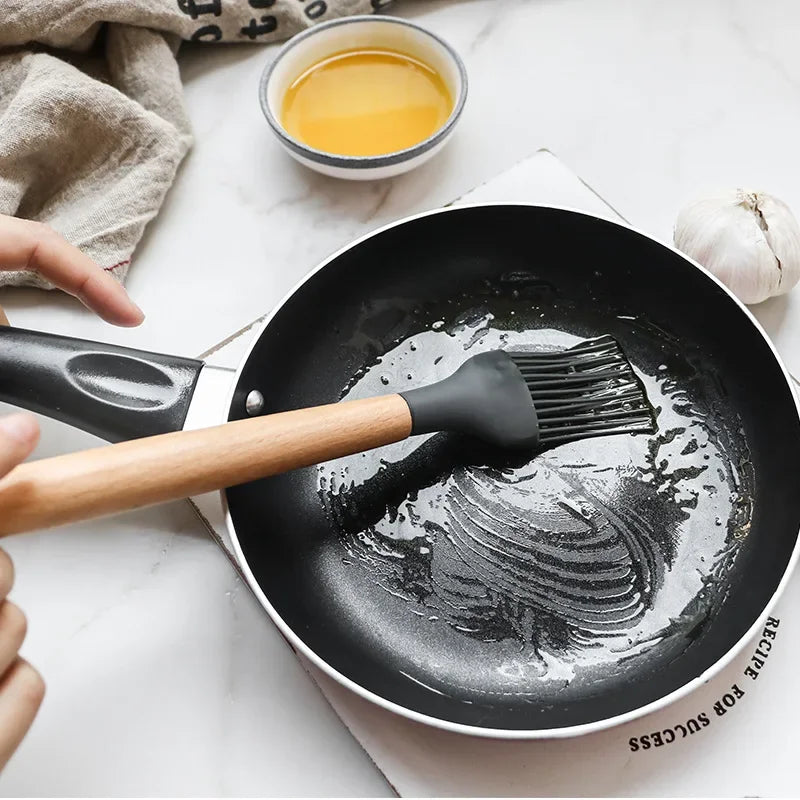 Premium 12-Piece Silicone Kitchen Utensil Set – Non-Stick, Heat-Resistant Cooking Tools with Wooden Handles
