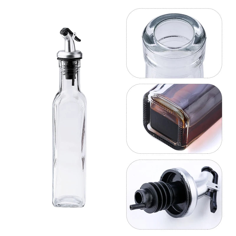 Premium Glass Oil & Vinegar Dispenser Bottles with Silicone Funnel – Multiple Sizes & Colors