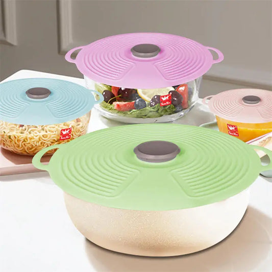 Universal Silicone Sealing Lids – Reusable, Self-Sealing, Heat-Resistant Covers for Pots, Pans & Bowls
