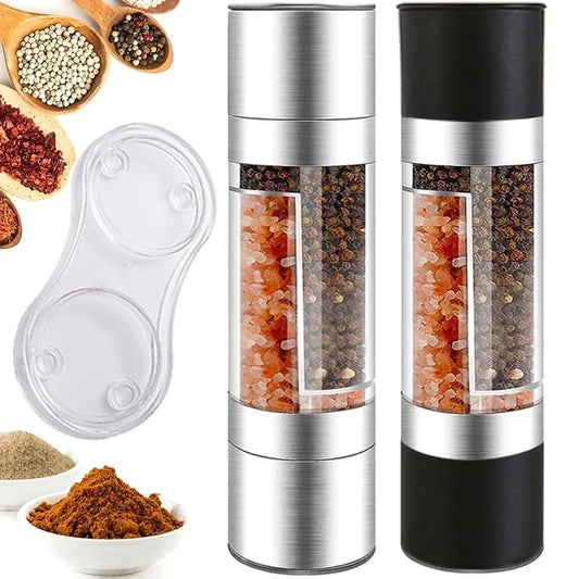 2-in-1 Stainless Steel Salt & Pepper Grinder – Adjustable Ceramic Core