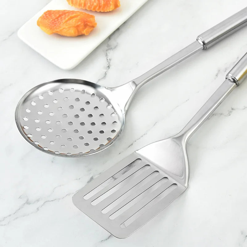 Premium Stainless Steel Kitchen Utensil Set – 11-Piece Cooking & Serving Tools with Hanging Hooks