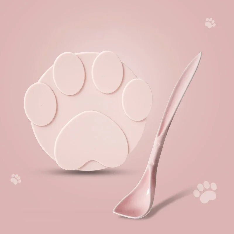 2-in-1 Silicone Pet Food Cover & Spoon Set – Keeps Pet Food Fresh, Mess-Free, and Easy to Serve