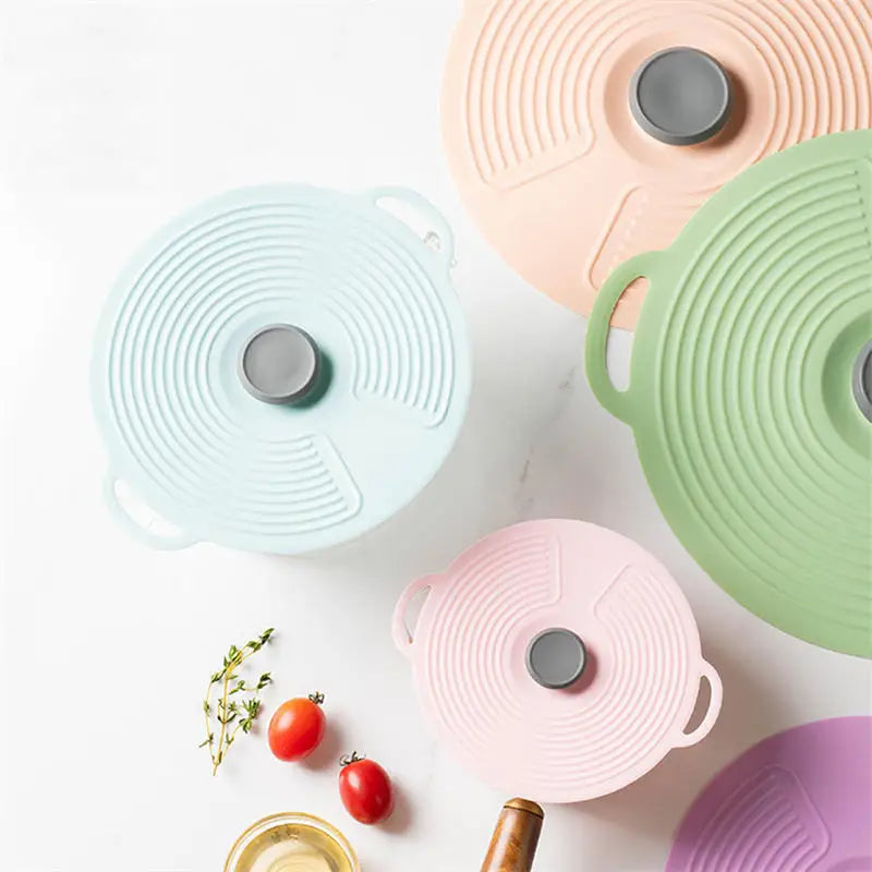 Universal Silicone Sealing Lids – Reusable, Self-Sealing, Heat-Resistant Covers for Pots, Pans & Bowls